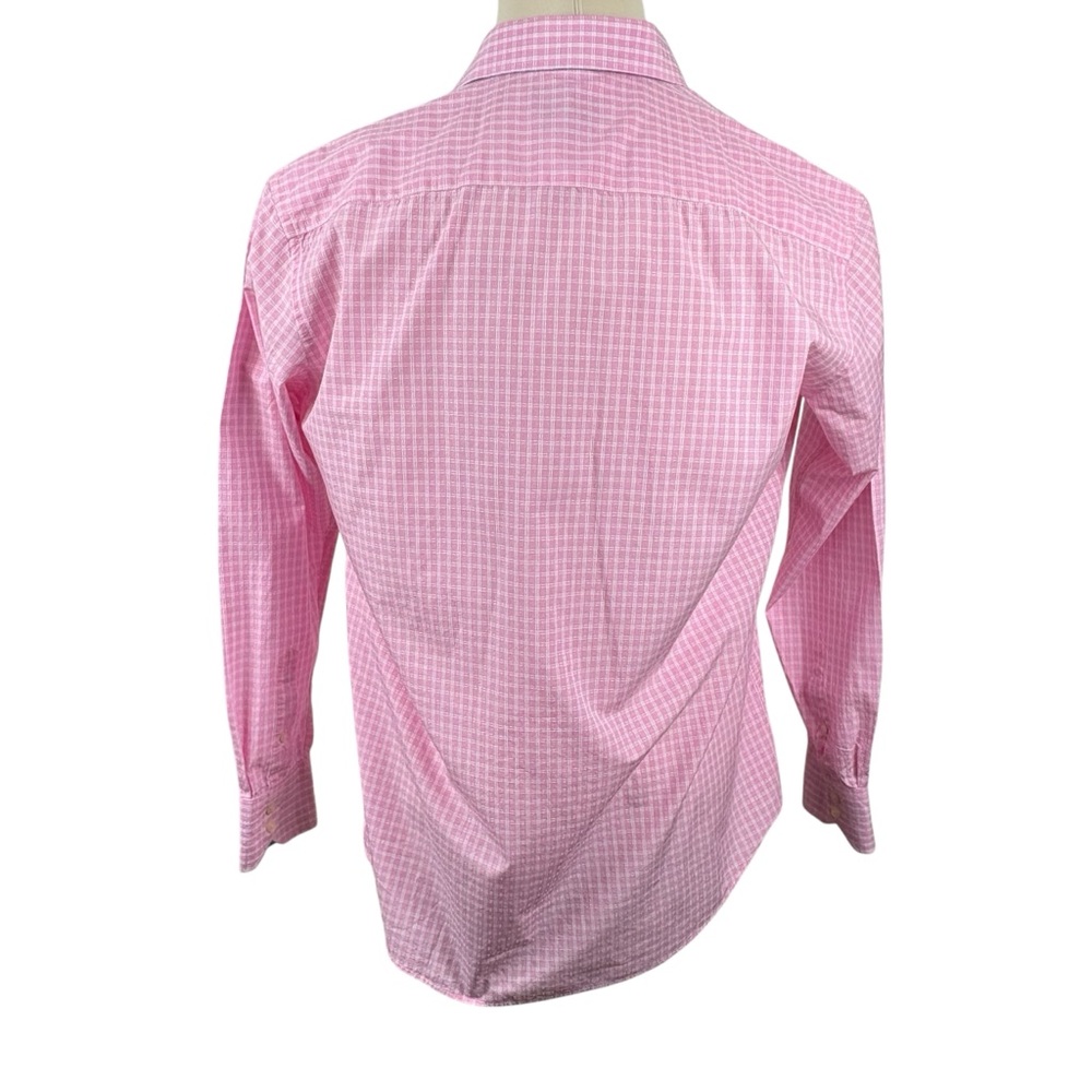 Men's Quieti Flip Cuff Pink/White Plaid 100% Fine‎ Cotton Button Down XL - Picture 5 of 10